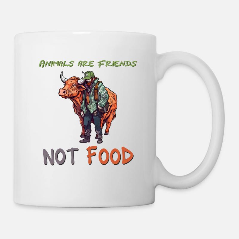 Friends not Food - Tasse - Weiß