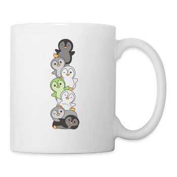 Agender Flag Pride LGBTQ Cute Penguin Stack - Mug - white - Right