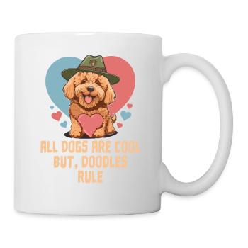Tous les chiens sont cool mais les griffonnages règnent en or - Mug blanc - blanc - Droite