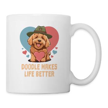 Doodle rend la vie meilleure Goldendoodle Papa Doodle - Mug blanc - blanc - Droite