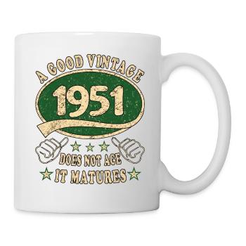 72. Geburtstag 1951 72er Guter Jahrgang - Tasse - Weiß - Rechts