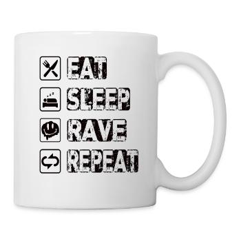Eat Sleep Rave Repeat - Tasse - Weiß - Rechts