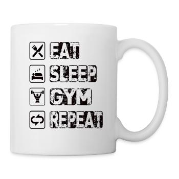 Eat Sleep Gym Repeat - Tasse - Weiß - Rechts
