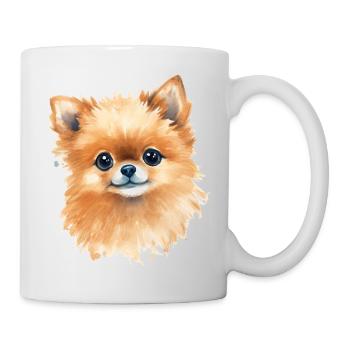 Dessin à l’aquarelle miniature de Spitz - Mug blanc - blanc - Droite