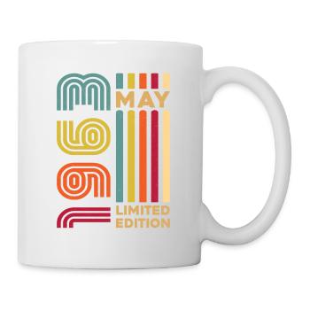 Vintage geboren im Mai 1963 Retro Geburtstagsgeschenk - Tasse - Weiß - Rechts