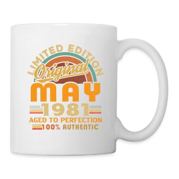 Mai 1981 Vintage Nées En Mai 1981 Anniversaire - Mug blanc - blanc - Droite