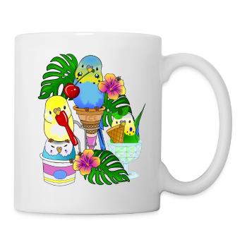 Crème glacée Budgie - Mug blanc - blanc - Droite