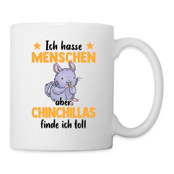Chinchilla finde ich toll Nagetier Wollmaus - Tasse - Weiß - Rechts