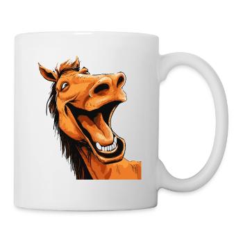 Laughing Horse Funny Funny Humor Crazy Ugly - Mug - white - Right