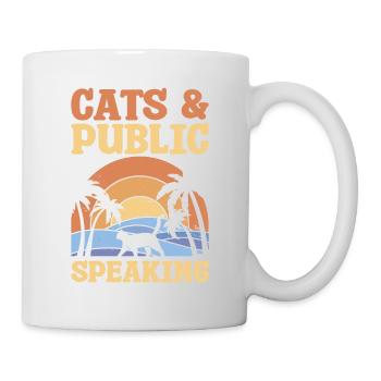 Katzen & Öffentliches Reden Redner - Tasse - Weiß - Rechts