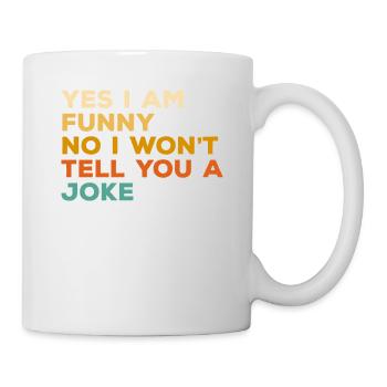 Oui je suis drôle non je ne te dirai pas une blague stand-up - Mug blanc - blanc - Droite