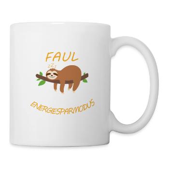 Faultier Energiesparmodus Fauler Faultierspruch - Tasse - Weiß - Rechts