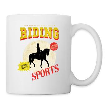 Riding Horse Rider Jumping Sport Vintage Retro - Mug - white - Right