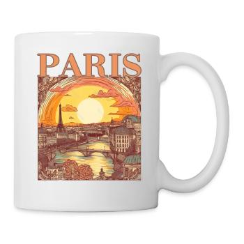 Paris Eiffelturm Bonjour Souvenirs - Tasse - Weiß - Rechts