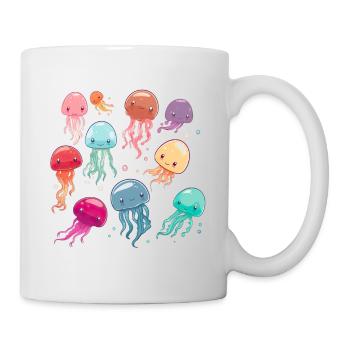 Qualle Schwarm Sea Beach Meduse Marine Diver - Tasse - Weiß - Rechts