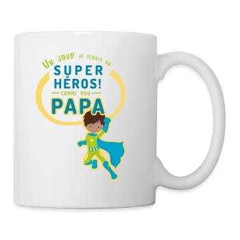 Un jour je serai un super héros comme mon papa - Mug blanc - blanc - Droite
