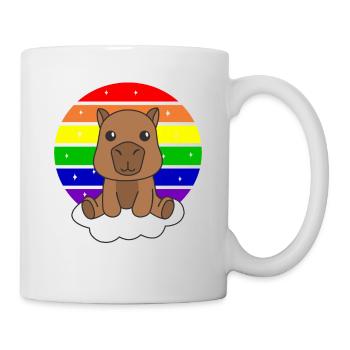 Capybara colorful rainbow for kids cute animal - Mug - white - Right