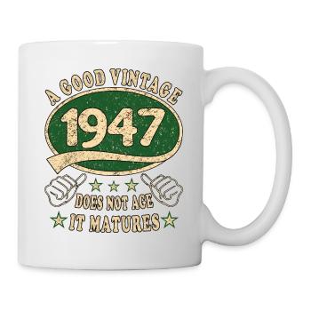 76ème Anniversaire 1947 '76 Bon Millésime - Mug blanc - blanc - Droite