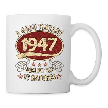 76ème Anniversaire 1947 '76 Bon Millésime - Mug blanc - blanc - Droite