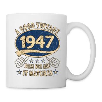 76ème Anniversaire 1947 '76 Bon Millésime - Mug blanc - blanc - Droite