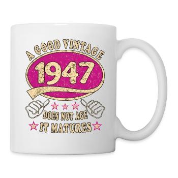 76ème Anniversaire 1947 '76 Bon Millésime - Mug blanc - blanc - Droite