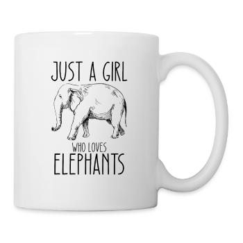 Juste une fille qui aime les éléphants - Mug blanc - blanc - Droite