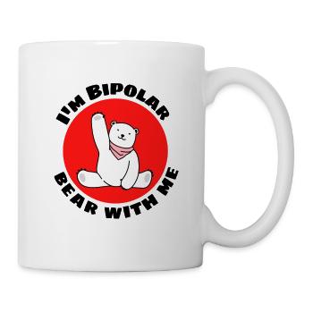 Ich bin ein bipolarer Bär mit mir | Niedliches Eisbären-Wortspiel - Tasse - Weiß - Rechts
