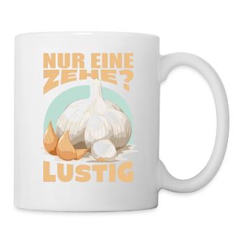 Lustiger Knoblauch Spruch Knobi Knoblauchzehe - Tasse - Weiß - Rechts