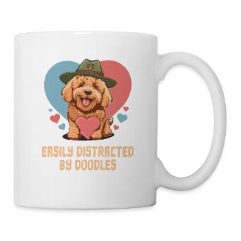 Easily Distracted By Doodles Goldendoodle Dad - Tasse - Weiß - Rechts