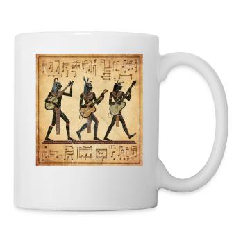funny Egyptian Hieroglyphic music band rock guitar - Mug - white - Right