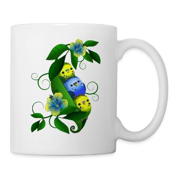 Budgie in the pea - Mug - white - Right