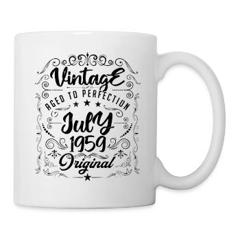Jahrgang Geboren im Juli 1959 Jubiläum Juli - Tasse - Weiß - Rechts