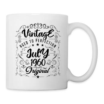 Jahrgang Geboren im Juli 1960 Jubiläum Juli - Tasse - Weiß - Rechts