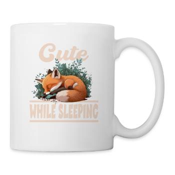 Cute While Sleeping Niedlicher Fuchs Schlafen - Tasse - Weiß - Rechts
