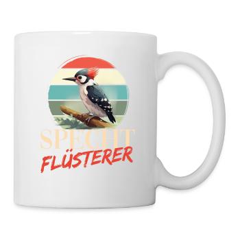 Specht Flüsterer Buntspecht Vogel - Tasse - Weiß - Rechts