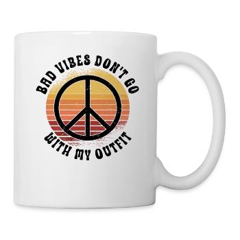 Hippie Peace Zeichen Frieden Blumen Blumenkind - Tasse - Weiß - Rechts