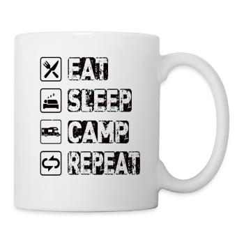 Manger Dormir Camp Répéter - Mug blanc - blanc - Droite