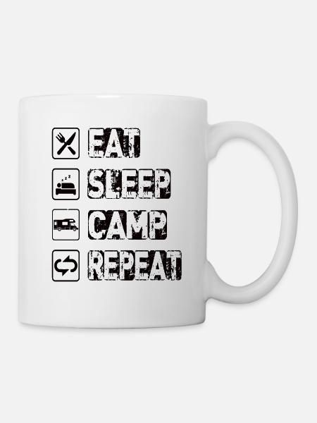 Manger Dormir Camp Répéter - Mug blanc - blanc