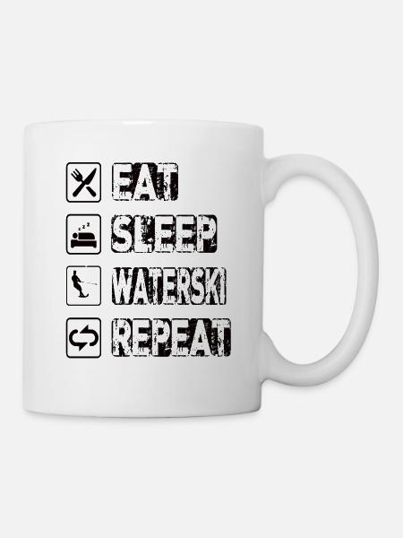 Manger dormir Waterski Répéter - Mug blanc - blanc
