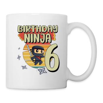 Birthday Ninja 6 Years Old Bday Party Gift - Mug - white - Right