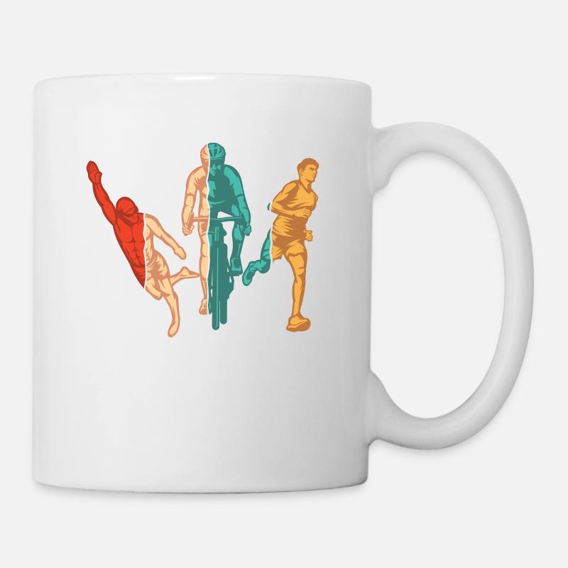 Retro Triathlet Training Triathlonrad Profi - Tasse - Weiß