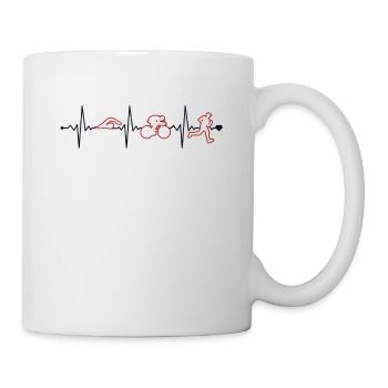 Triathlon Heartbeat Triathlonrad Triathlet Profi - Tasse - Weiß - Rechts