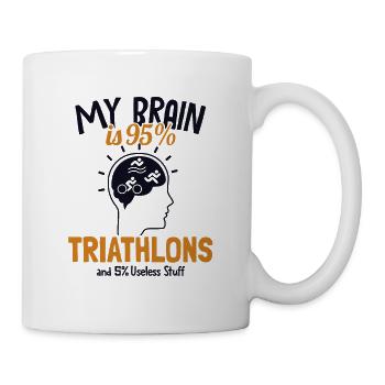 My Brain is 95% Triathlons Triathlete Training - Mug - white - Right