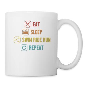 Manger dormir Natation Course Course Répéter l’entraînement des triathlètes - Mug blanc - blanc - Droite