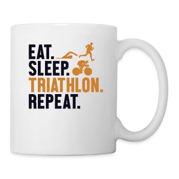 Eat Sleep Triathlon Repeat Triathlete Training - Mug - white - Right