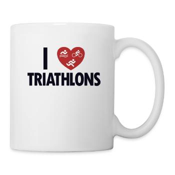 I love Triathlons Triathlon Bike Triathlete Training - Mug - white - Right