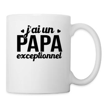 T-shirt Fête des Pères - Un Papa Exceptionnel - Mug blanc - blanc - Droite
