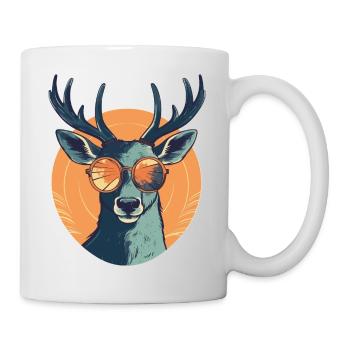 Lunettes de soleil Cerf Cerf Rouge - Mug blanc - blanc - Droite