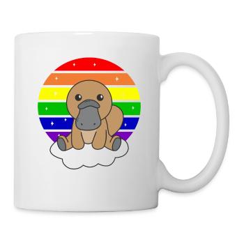Ornithorynque arc-en-ciel coloré pour les enfants - Mug blanc - blanc - Droite