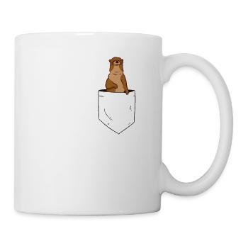 Otter in Brusttasche Fischotter Seeotter - Tasse - Weiß - Rechts
